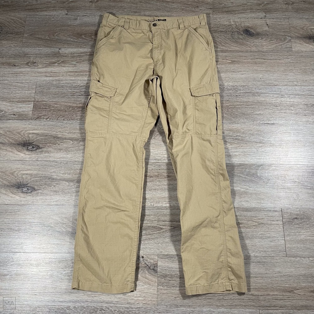 Carhartt Men's Pants Ripstop Cargo Relaxed Fit Workwear 38x36‎ Tan